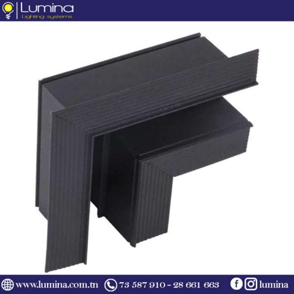 Coin vertical rail magnétique noir mat pour installation encastrée - 1