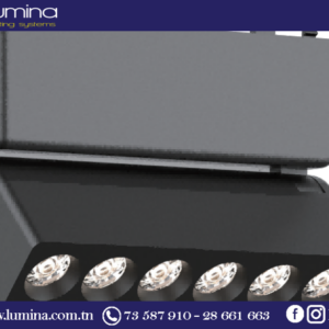 Eclairage magnétique apparent noir 12W