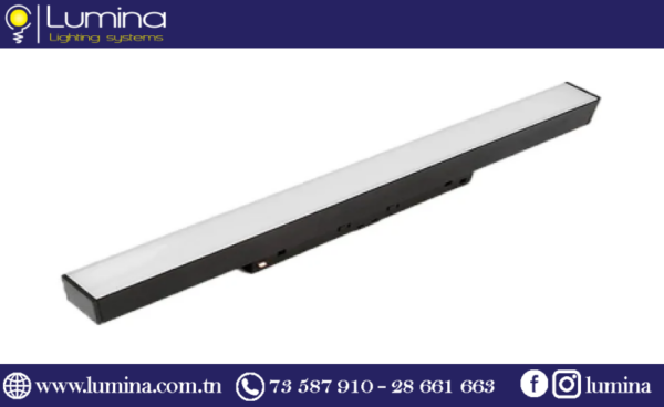 Éclairage magnétique SMD noir 10W pour rail 48V