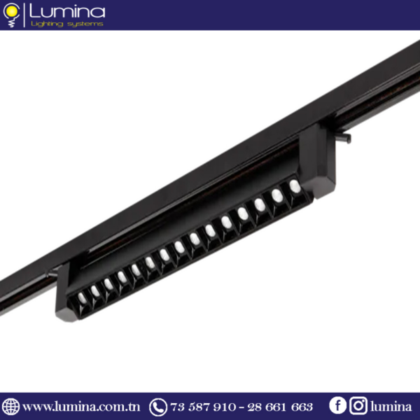 Eclairage sur rail COB noir 20W 6500K - 1