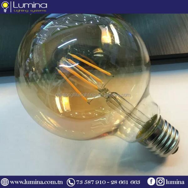 Lampe filament g95 vintage globe 4w base e27 lumière chaude - 1