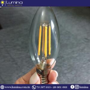 Lampe flamme LED filament C35 base E14 blanc froid - 1