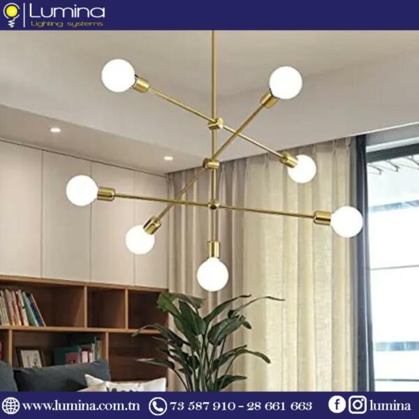 Lustre gold en fer design nordique moderne - 1