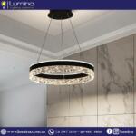Lustre LED noir 50cm au design moderne et circulaire pour intérieur - 1