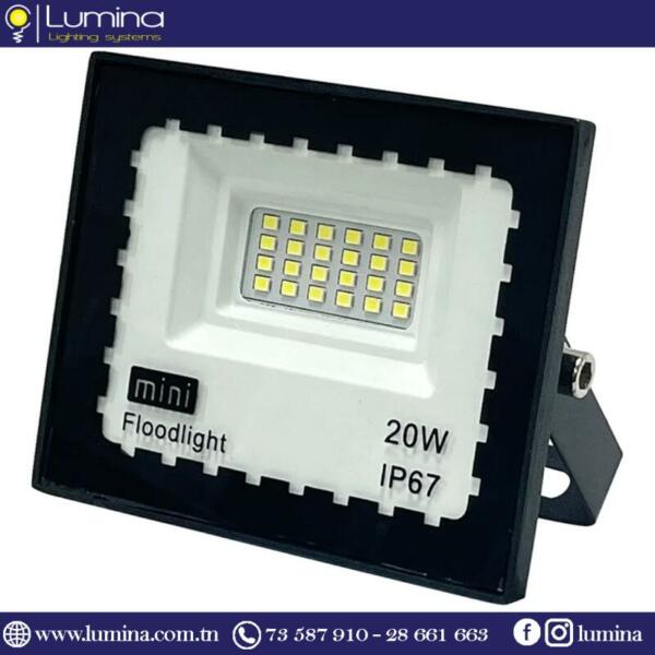 Projecteur led 20w slim noir SMD 6500K - 1