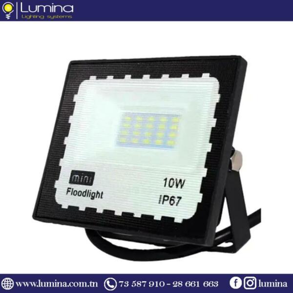 Projecteur LED slim 10W noir étanche IP65 - 1