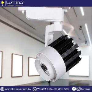 Projecteur sur rail LED blanc 30W pour éclairage professionnel - 1