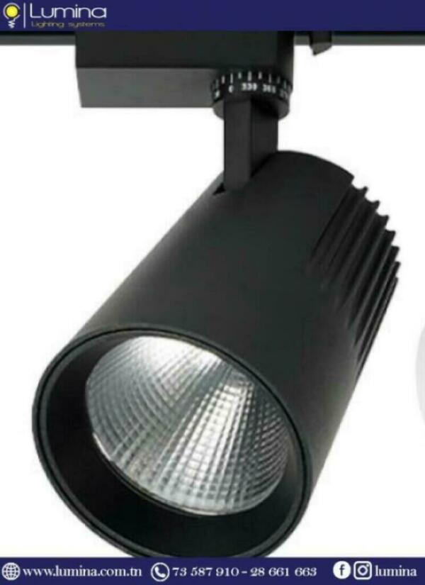 Projecteur sur rail 30w noir 4000k