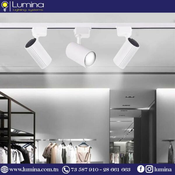 Projecteur sur rail LED blanc 30W 4000K - 1