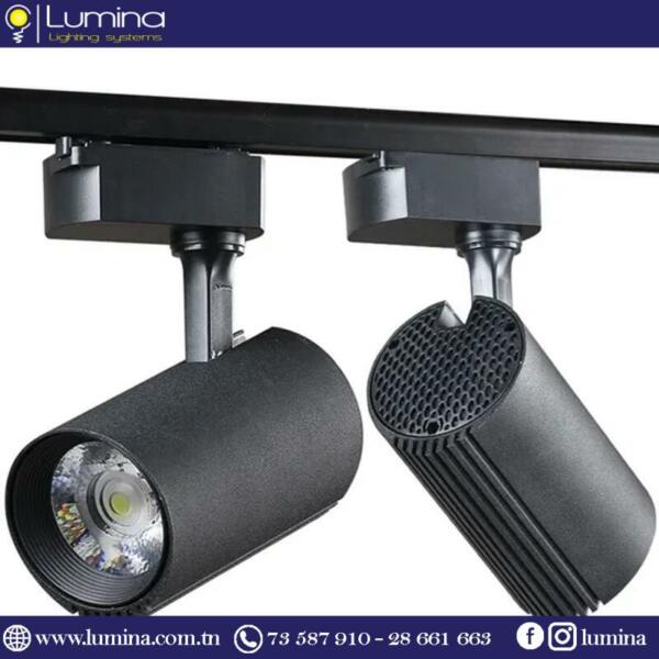 Projecteur sur rail LED noir 40W 4000K professionnel - 1