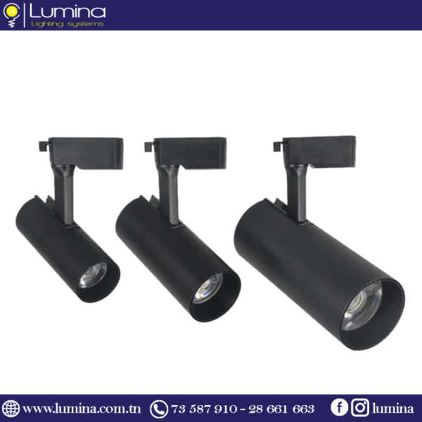 Projecteur sur rail LED noir 10W 6500K - 1