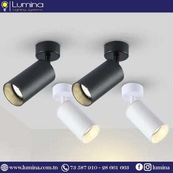 Spot apparent blanc GU10 pour plafond ou mur - 1