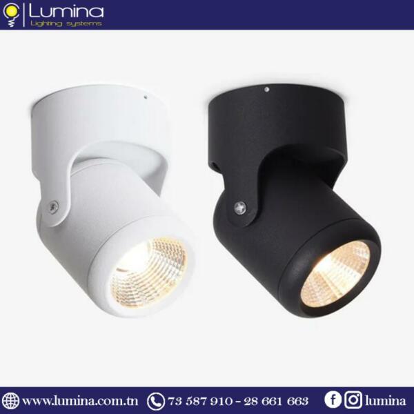 k067 Spot apparent LED noir 10w pour éclairage mural et plafond - 1