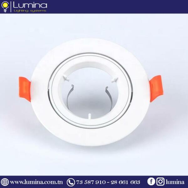Spot encastrable rond blanc en aluminium 80mm - 1