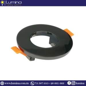 Spot encastrable rond noir en aluminium pour plafond - 1