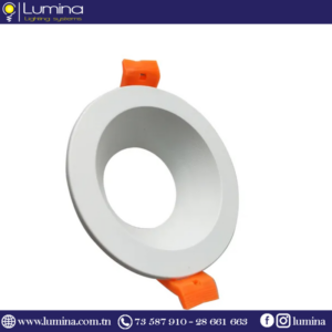 Spot encastrable rond en polycarbonate blanc fixe pour plafond - 1