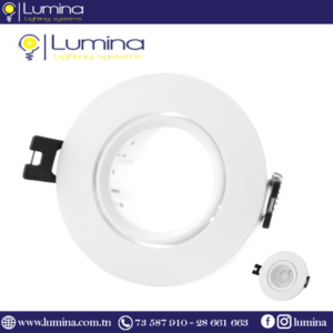 Spot encastrable polycarbonate rond blanc orientable 90mm - 1