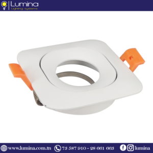 Spot encastrable en aluminium carré blanc orientable - 1