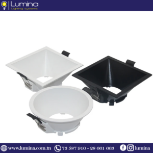 Spot encastrable blanc rond en polycarbonate pour plafond - 1