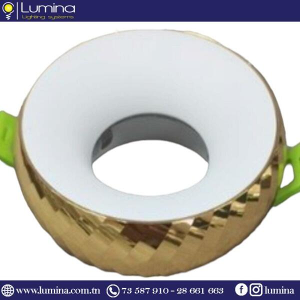 Spot encastrable aluminium rond blanc et gold pour plafond - 1