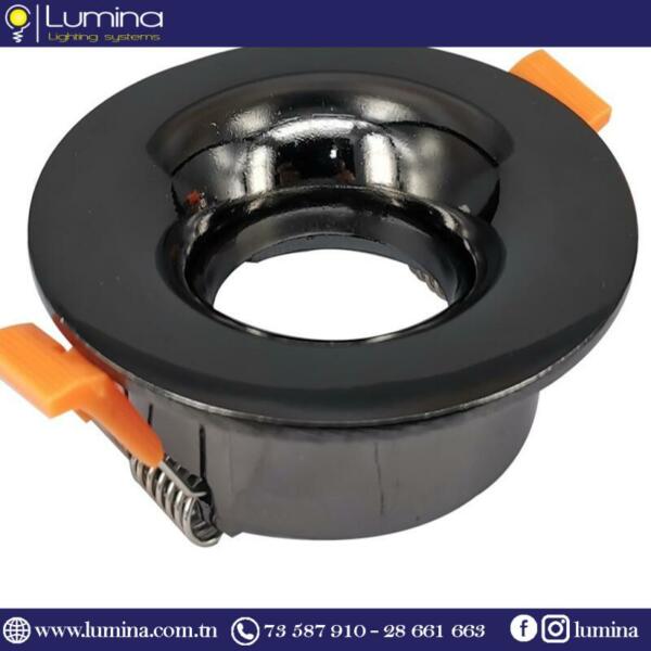 Spot encastrable aluminium noir de forme ronde - 1