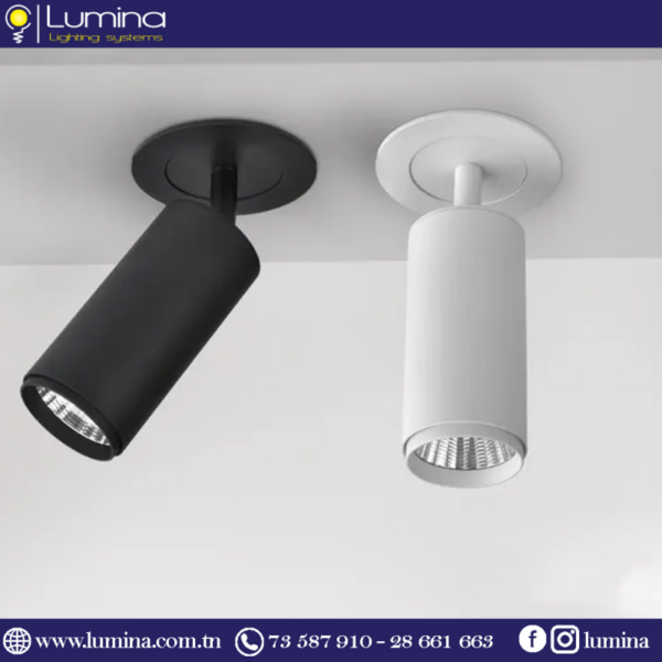 Spot encastrable gu10 blanc design pour plafond - 1