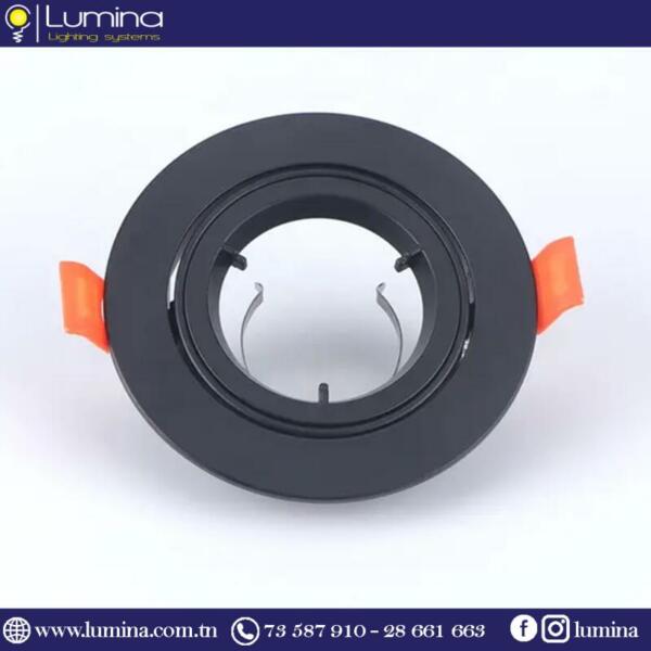 631RN Spot encastrable noir rond en aluminium ø80mm - 1