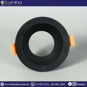 Spot encastrable noir rond fixe en polycarbonate - 1