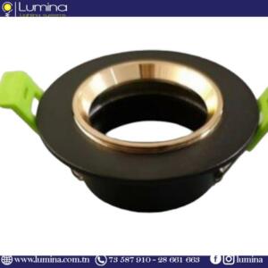 Spot encastrable noir et gold rond en aluminium - 1