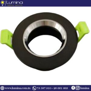 Spot encastrable rond bicolore noir et argent pour plafond - 1