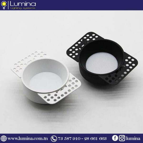 Spot trimless noir encastrable sans cadre sr-8816bk - 1