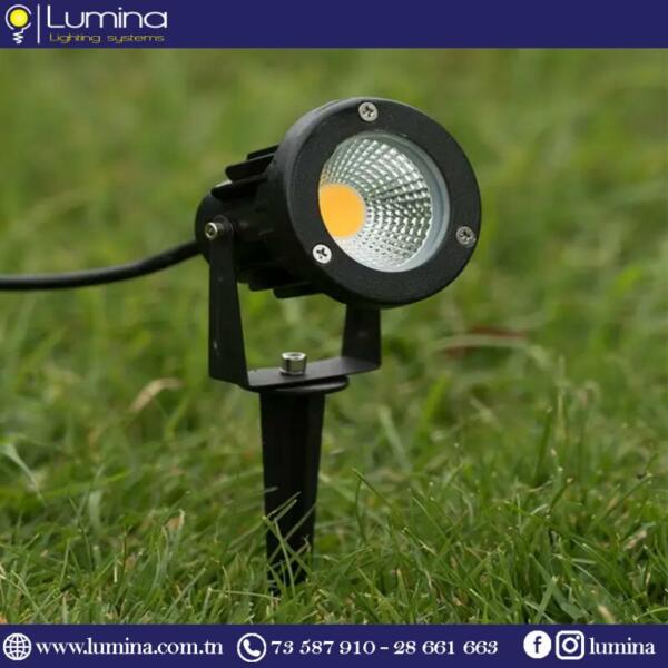 Spot jardin LED 5W couleur noir pour éclairage extérieur - 1