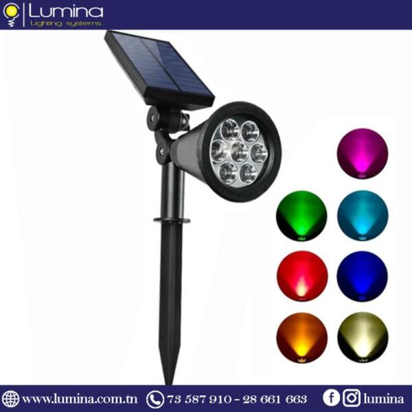 6068rgb Spot jardin solaire multi couleurs étanche - 1
