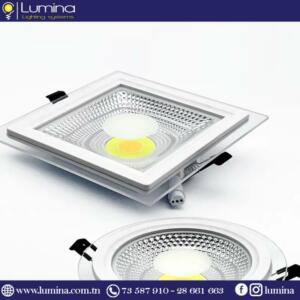 Spot LED COB encastrable carré 10W en verre - 1