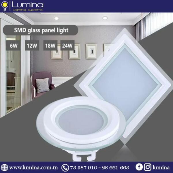 Spot led encastrable carré de 6w avec finition en verre - 1