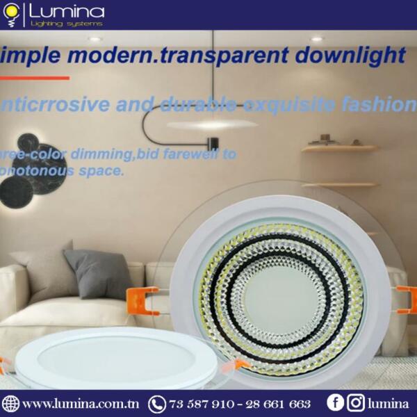 Spot LED encastrable en verre rond 5W - 1