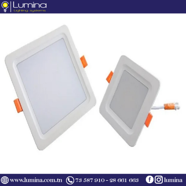 Spot LED encastrable carré 6W blanc froid - 1