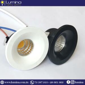 Spot niche led encastrable rond noir 3W 3000K - 1