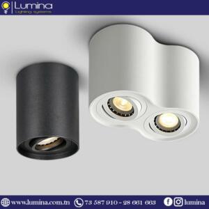 Spot rond apparent en polycarbonate noir modèle AB2-35 - 1