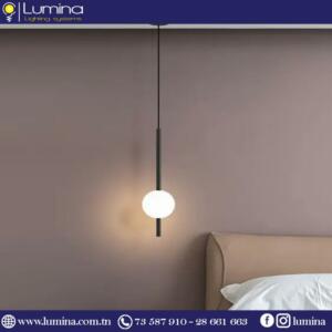 Suspension led boule verre noire pour intérieur moderne - 1