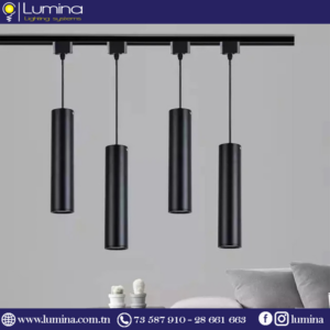 Suspension sur rail gu10 noir 400mm - 1