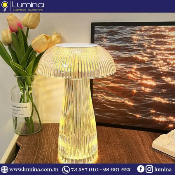 Veilleuse champignon 3d en acrylique avec changement de couleur - 1