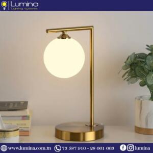 Veilleuse table de nuit dorée au design moderne avec culot E27 - 1