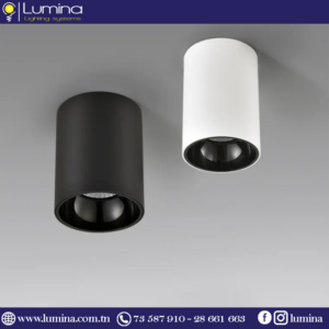 Spot plafonnier noir apparent en aluminium pour intérieur - 1