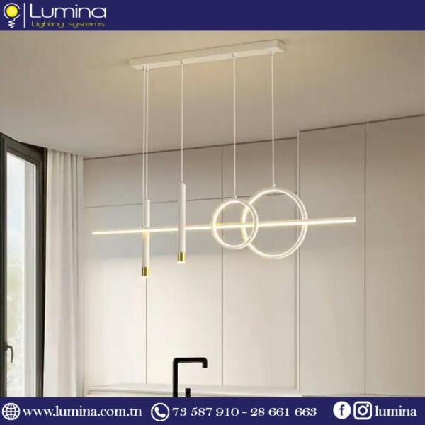 Lustre led linéaire blanc design moderne 100cm - 1