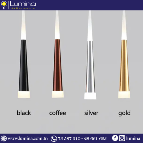 B078-AR (Avec Cadre) Suspension led moderne argent 45cm - 1