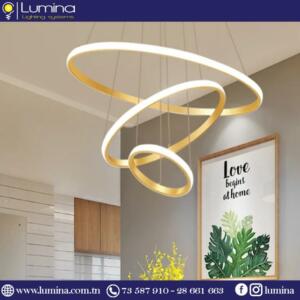 Lustre led doré 60cm design moderne - 1