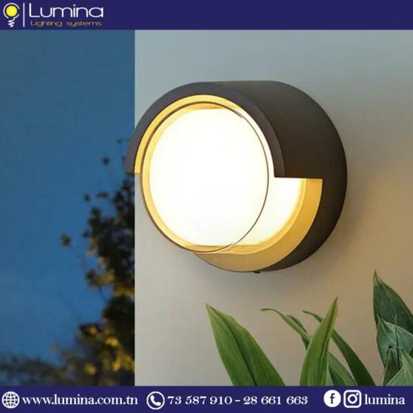 Applique murale LED 12W noire en ABS IP65 étanche - 1