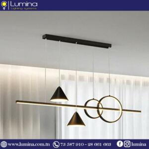 Lustre led linéaire noir 90cm moderne - 1