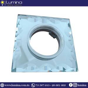 Spot encastrable glass carré transparent 95mm bnc13-5 - 1